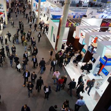 Visitors at the Barcelona Mobile World Congress