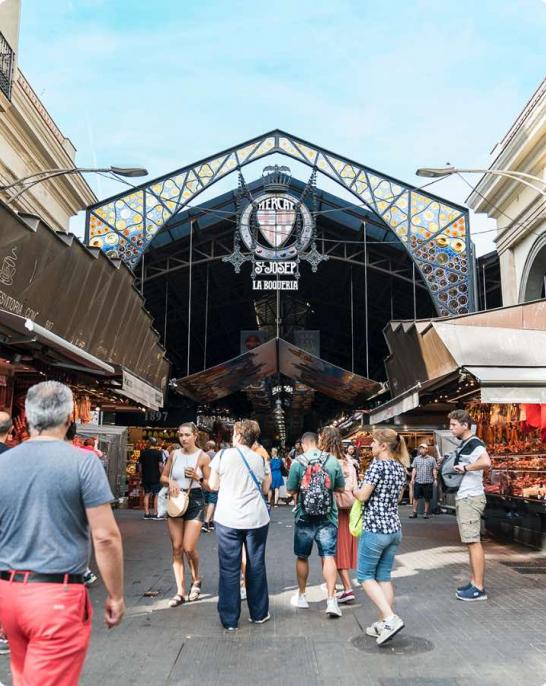 Entrada del Mercat de Sant Josep, popularment conegut com la Boqueria